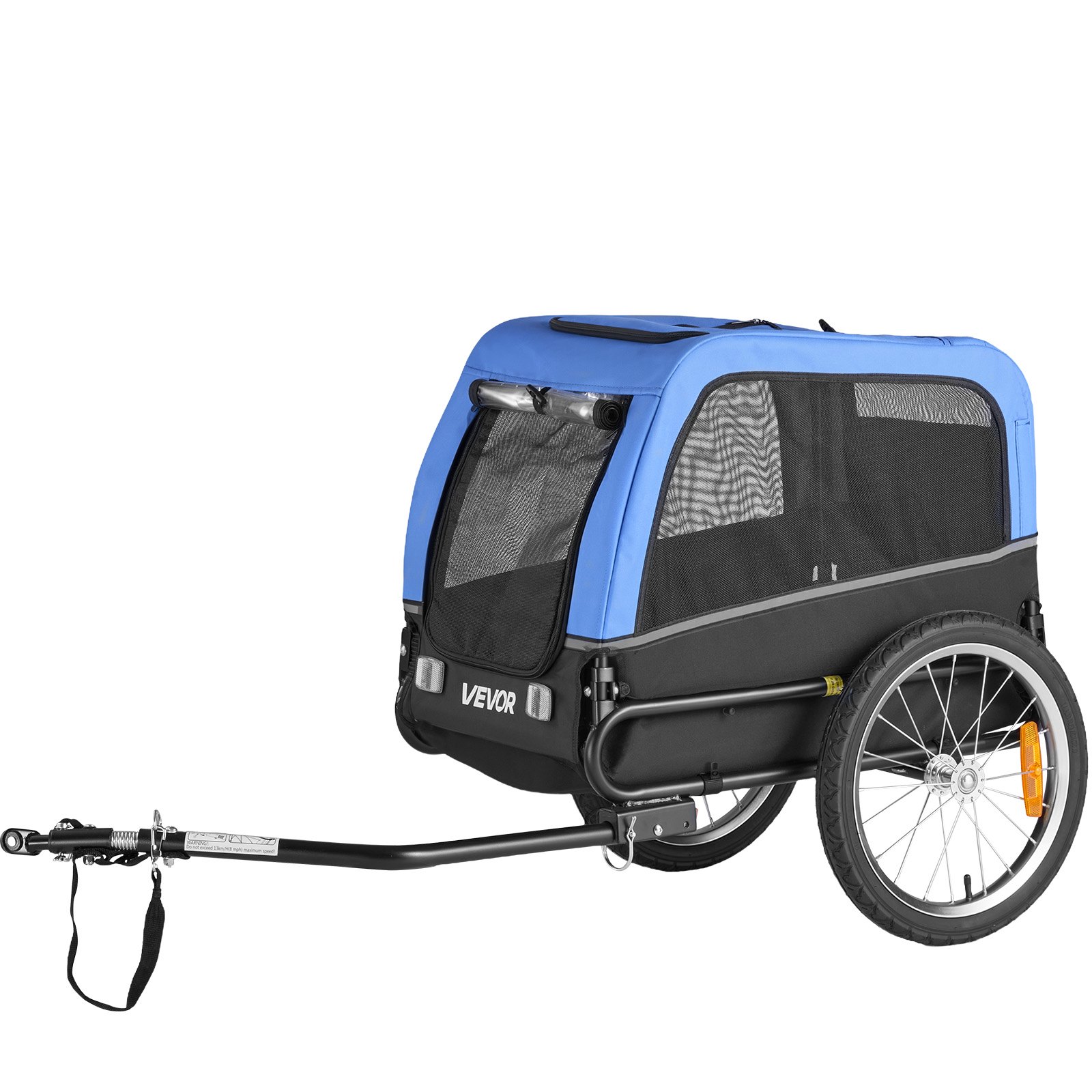 Tráiler de Bicicleta para Perros, Soporta Hasta 30 kg, Cesta Universal para Pequeños y Medianos Perros, Estructura Plegable Fácil con Rueda de Liberación Rápida, Acoplador Universal para Bicicletas, Reflector, Bandera, Correa Interna — imagen 1
