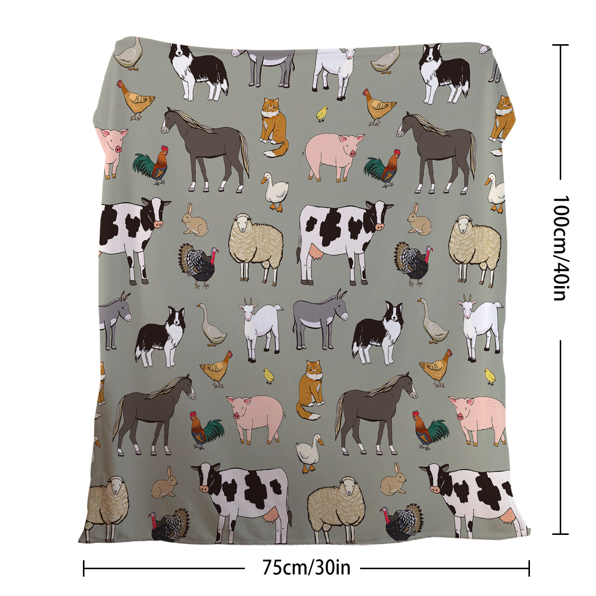 Manta Suave para Varios Animales - Caballo, Cerdo, Dura y Cómoda para Regalo de Cumpleaños para Mujer Decoración Hogar Sofá Cama Oficina Camping Viaje 75x100cm 130x150cm 150x200cm — imagen 9