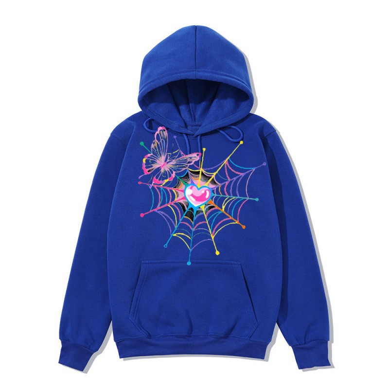 Dark Gothic Streetwear Hoodie for Men and Women, Large Size Spider Web Pattern Zipper Sweatshirt — image 9