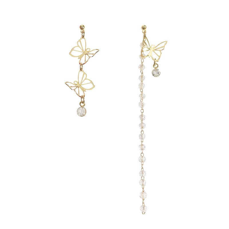 925 Silver Needle Super Fairy Butterfly Tassel Earrings Female Irregular Crystal Earrings Temperament Earrings — image 5