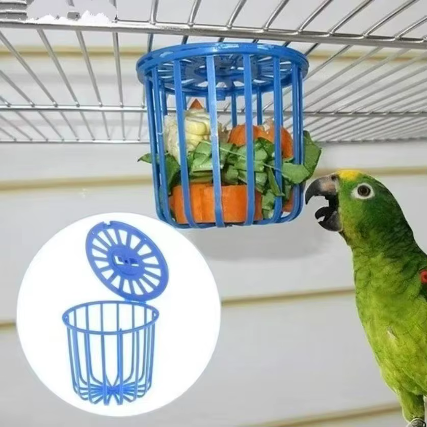 Cute Parrot Feeder Cage Fruit And Vegetable Rack Cage Accessories Hanging Basket Container Toy Pet Bird Supplies — image 1