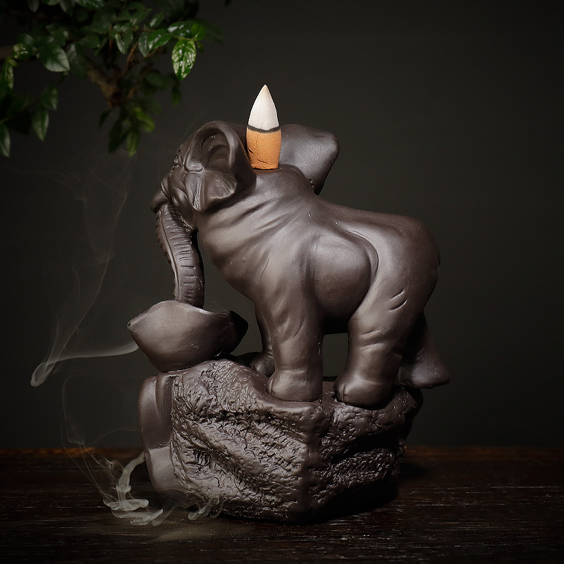 Fornillo de Humo Elefante de Arena Púrpura para Decoración y Aromaterapia — imagen 3