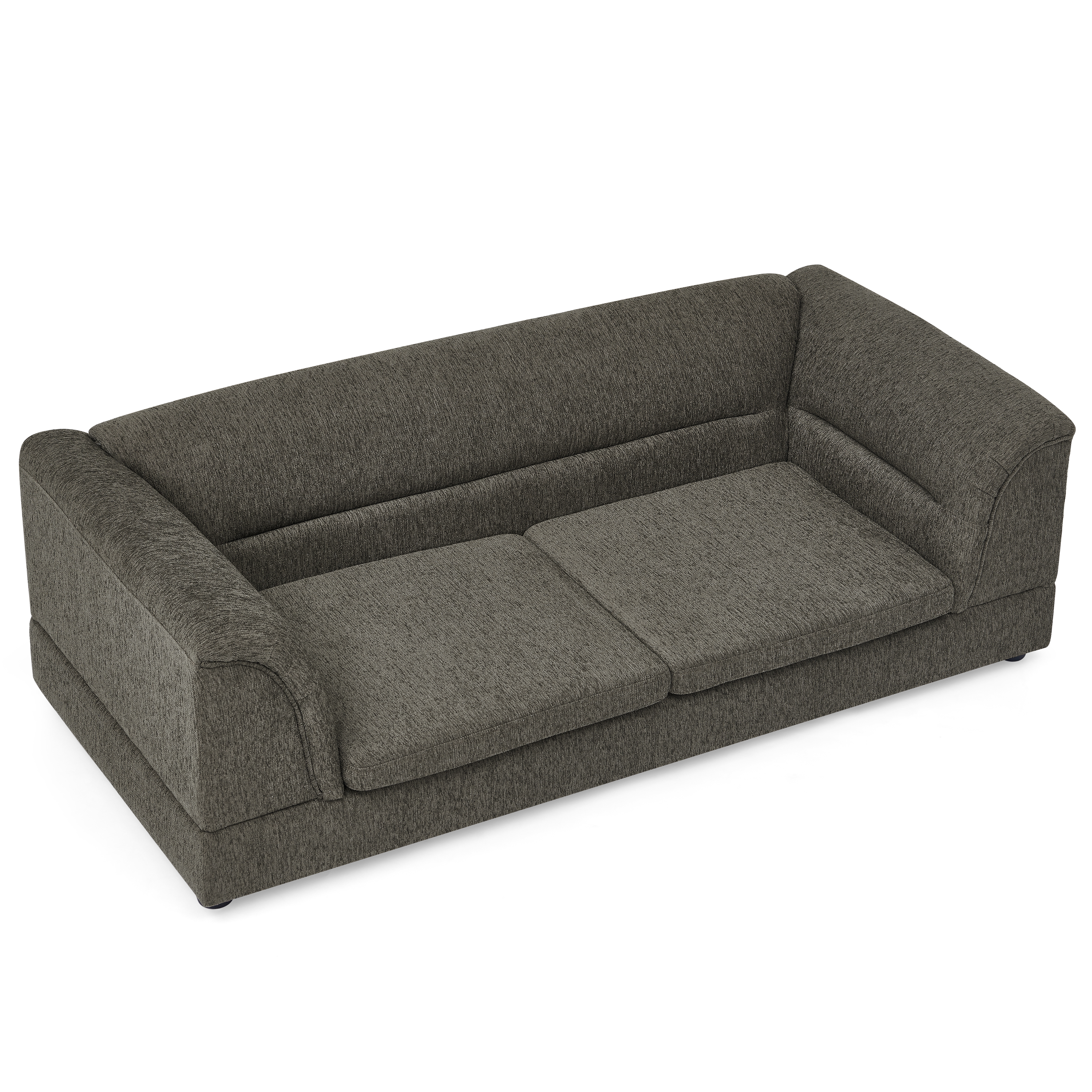 Oversized Pet Sofa, Curved Armrest Rectangular Dog Sofa, Linen Fabric Comfort Pet Couch for Large & Oversized Dogs-Dark Gray — image 6