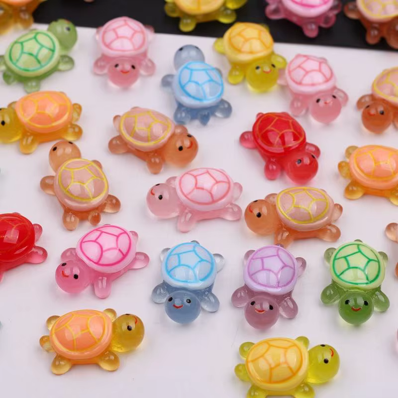 Tortuga Nocturna Grande + 100 miniaturas de tortugas luminosas en resina para decoración y almacenamiento — imagen 3