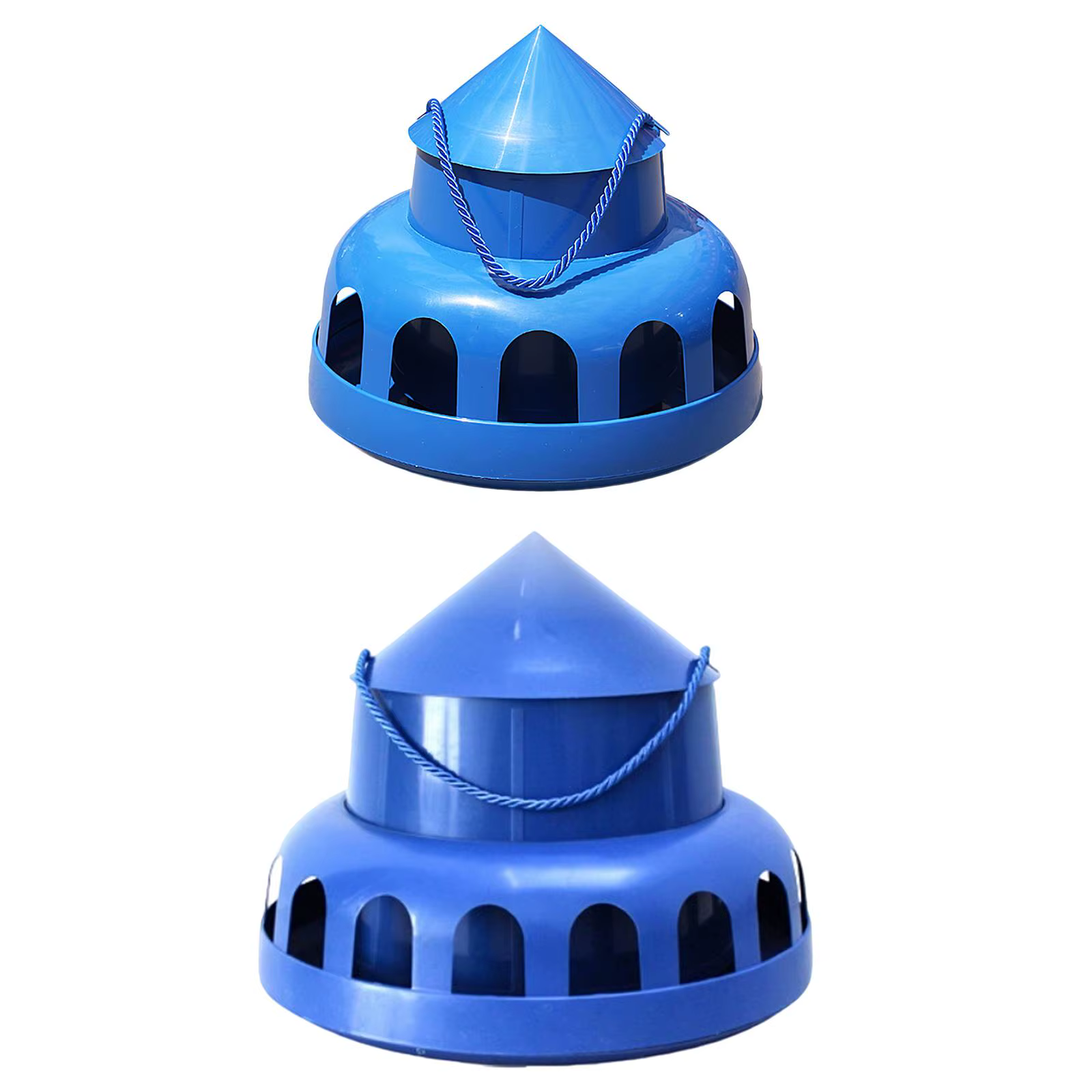 Chicken Feeder Hanging Poultry Feeder with Handle Rope Bowl Food Dispenser for Farm Cockatiel Parrot Geese Chook Hen — image 3