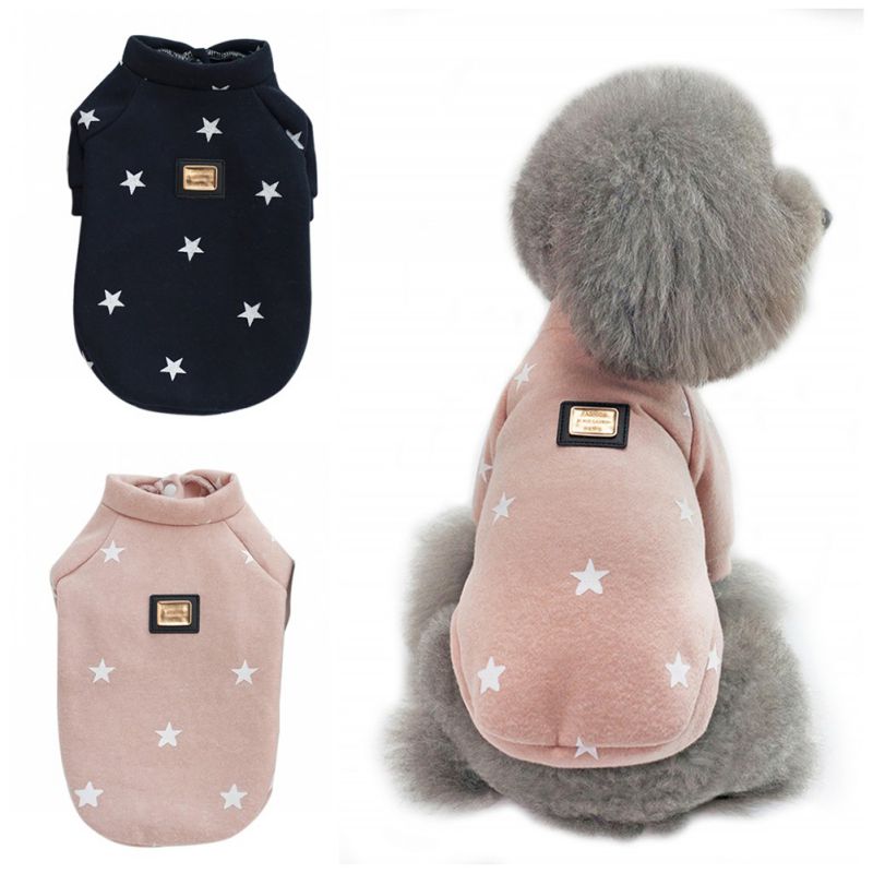 Warm Pet Dogs Hoodies Pentagram Five Stars Pattern Puppy Clothes Cute Autumn and Winter Dog Accessories — image 3