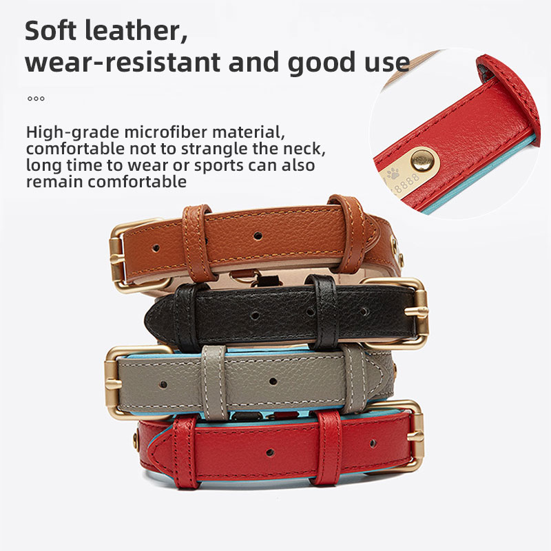 Collar de Cuero Luxe para Perros - Resistente al Desgaste, Ampliable y Moda — imagen 2