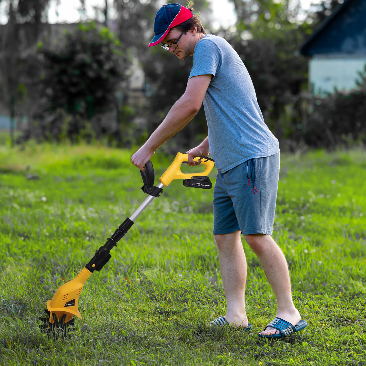 Cultivador Eléctrico Inalámbrico Para Jardín, con Batería Recargable de 20V, 3.93 Pulgadas de Ancho, 6.69 Pulgadas de Profundidad, Máx. 250RPM, Para Jardín, Patio, Granja y Césped — imagen 8