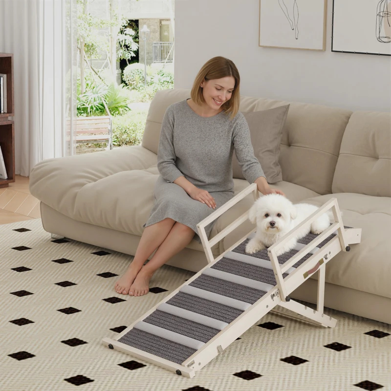 Dog Ramp, Folding Pet Ramp, 4 Adjustable Height From 15 To 19, Dog Step With Side Rails For Small To Large Pets — image 7
