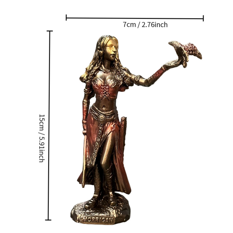Goddess holding eagle statue, resin ornament, home crafts, mythology, European and American decoration — image 3