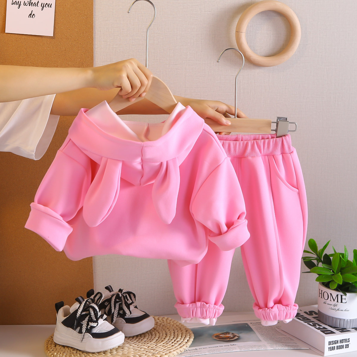 Girls Rabbit Patch Hoodie Two-Piece Set Spring Autumn 0-4 Years Old — image 6