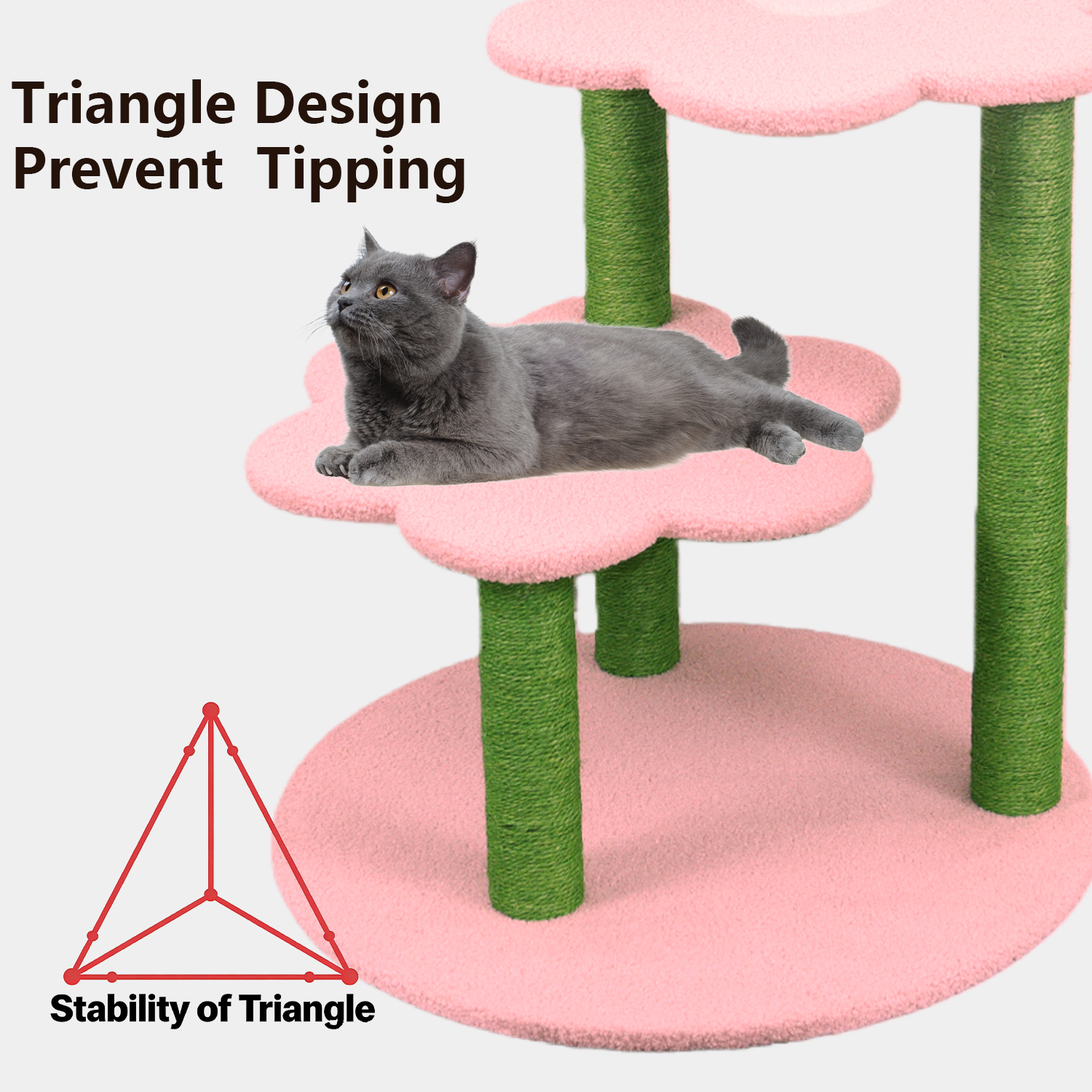 Cat Tree with Removable Cozy Perch & Scratching Posts Hanging & Toy Multi-Level Cat Furniture for Kittens/Cats to Climb, Rest & Play Hanging Toy — image 5