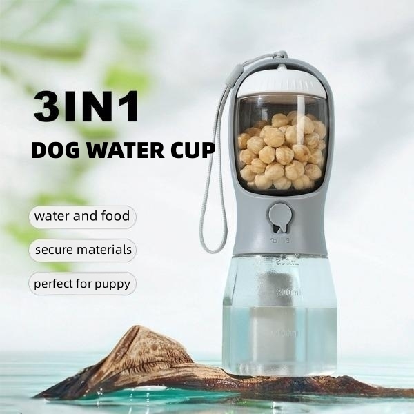 Dog Water Cup Drinking Food Garbage Bag Three-in-one Portable Small Multi-functional Pet Cups Pets Supplies — image 2