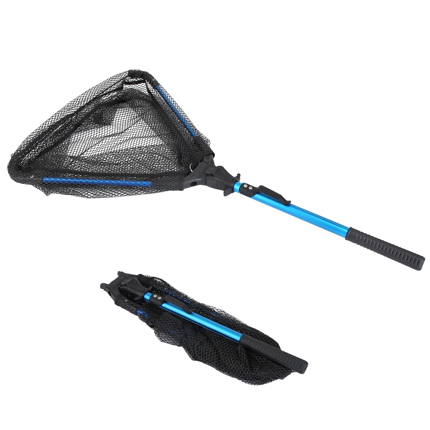 Redes de Pesca Plegables para Verano con Palo de Aleación de Aluminio Manija EVA Dura Resistente a la Corrosión 5MM Malla Hexagonal de Nylon Nano Coating Redes Colapsables para Coger o Liberar Pescado Seguras — imagen 5