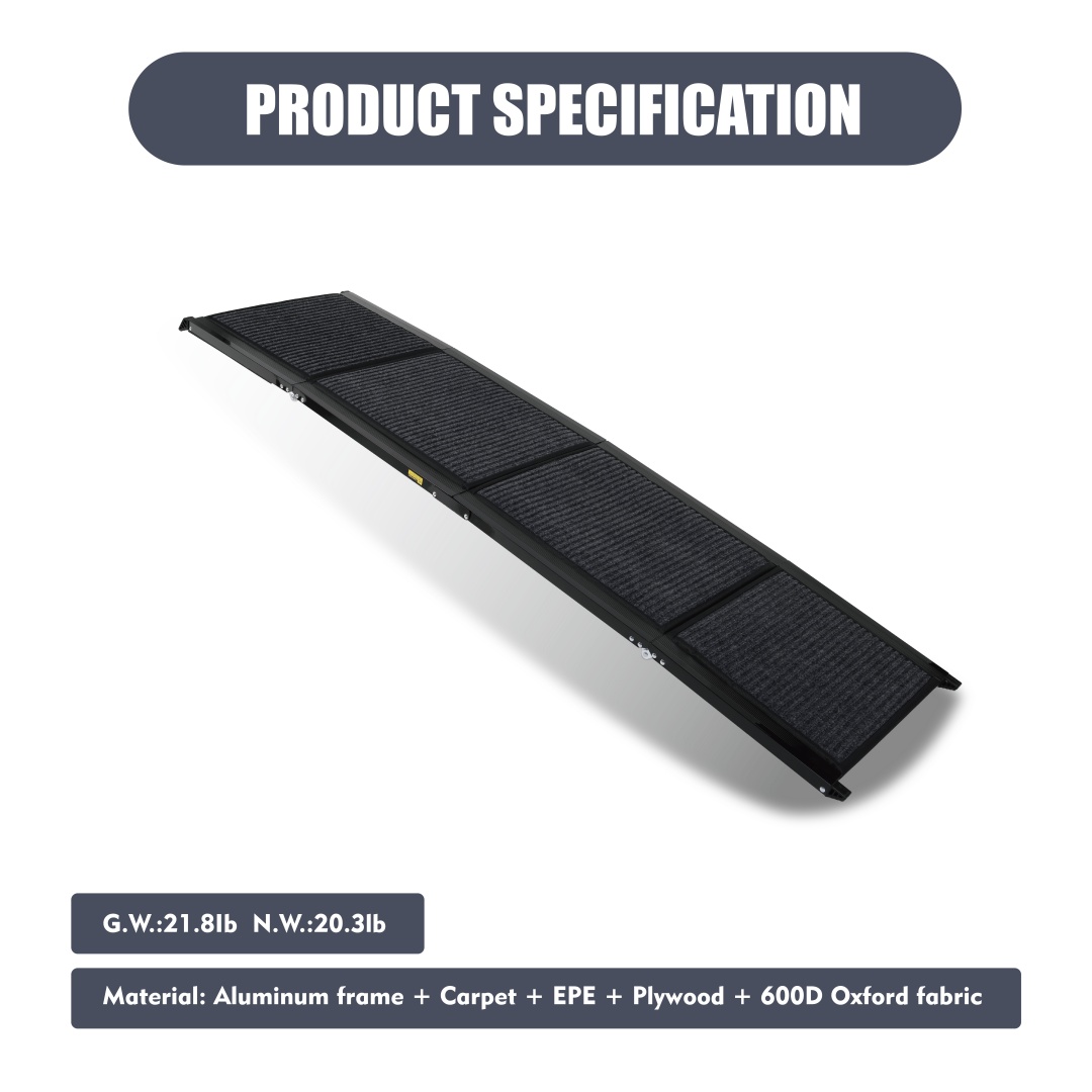 Dog Ramp For Car 71 Long 19.5 Wide Portable Dog Ramps For Large Dogs With Non-Slip Rug Surface Dog Car Ramp For SUV Car Truck, Folding Dog Ramp Up To 250LBS — imagen 9