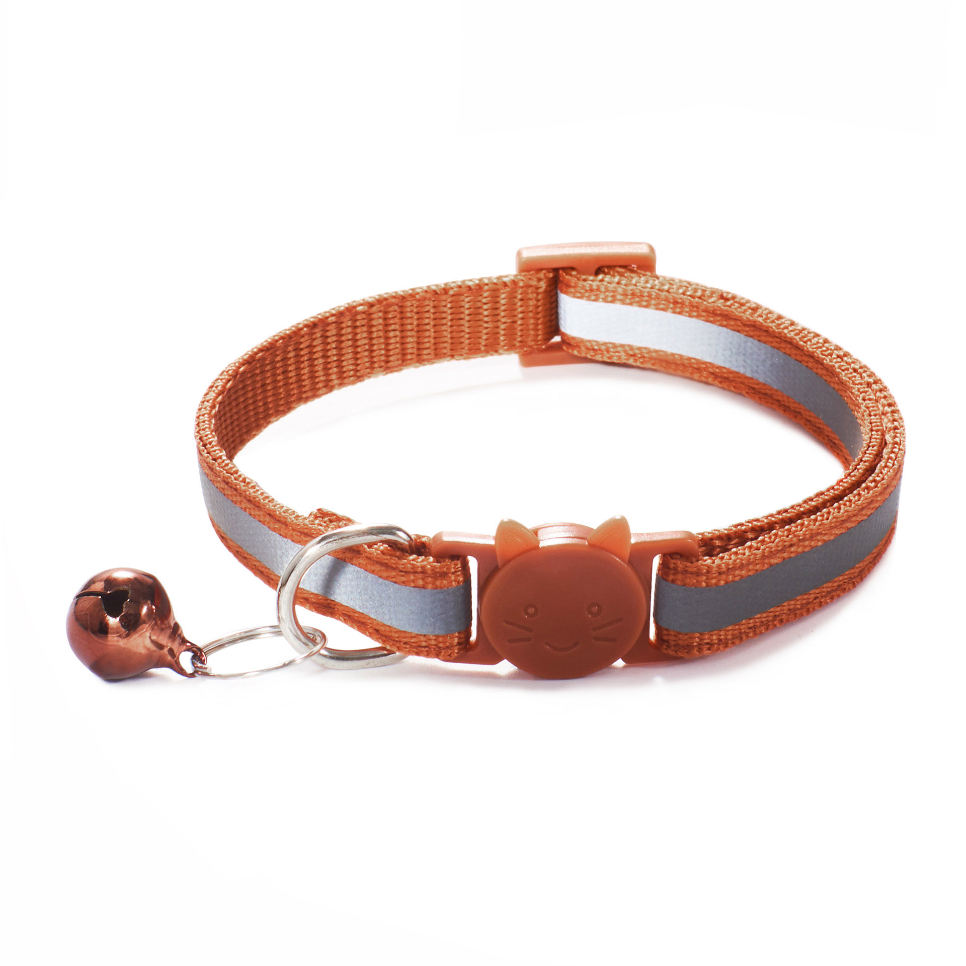 1.0 Colorful Reflective Cat Head Safety Clasp Collar Cat Collar Pet Cat Bell — image 19