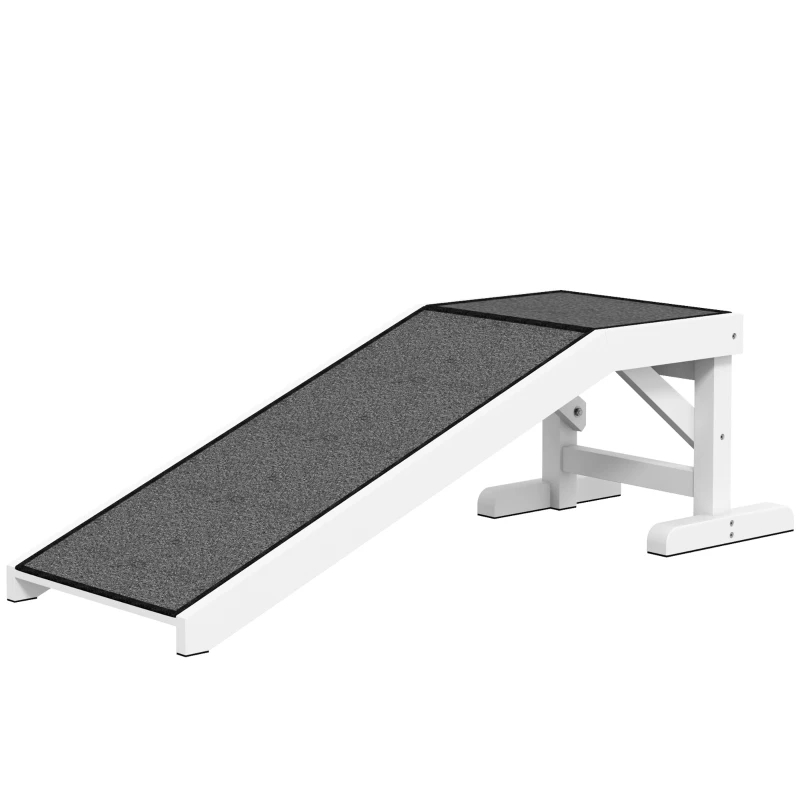 PawHut Pet Ramp For Dogs & Cats With Non-Slip Carpet, White — image 2