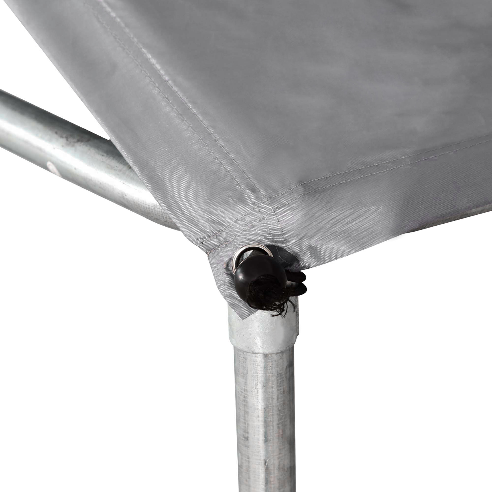 Cubo de Perro para Exterior con Malla y Techo Galvanizado de Acero para Jardín 9,8 x 9,8 x 7,7 — imagen 5