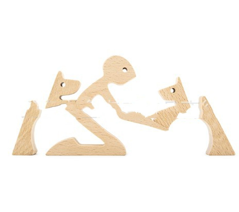 Escultura de Madera para Decoración de Hogar con Perro y Dueño - Regalo de Navidad para Amantes de los Animales — imagen 56