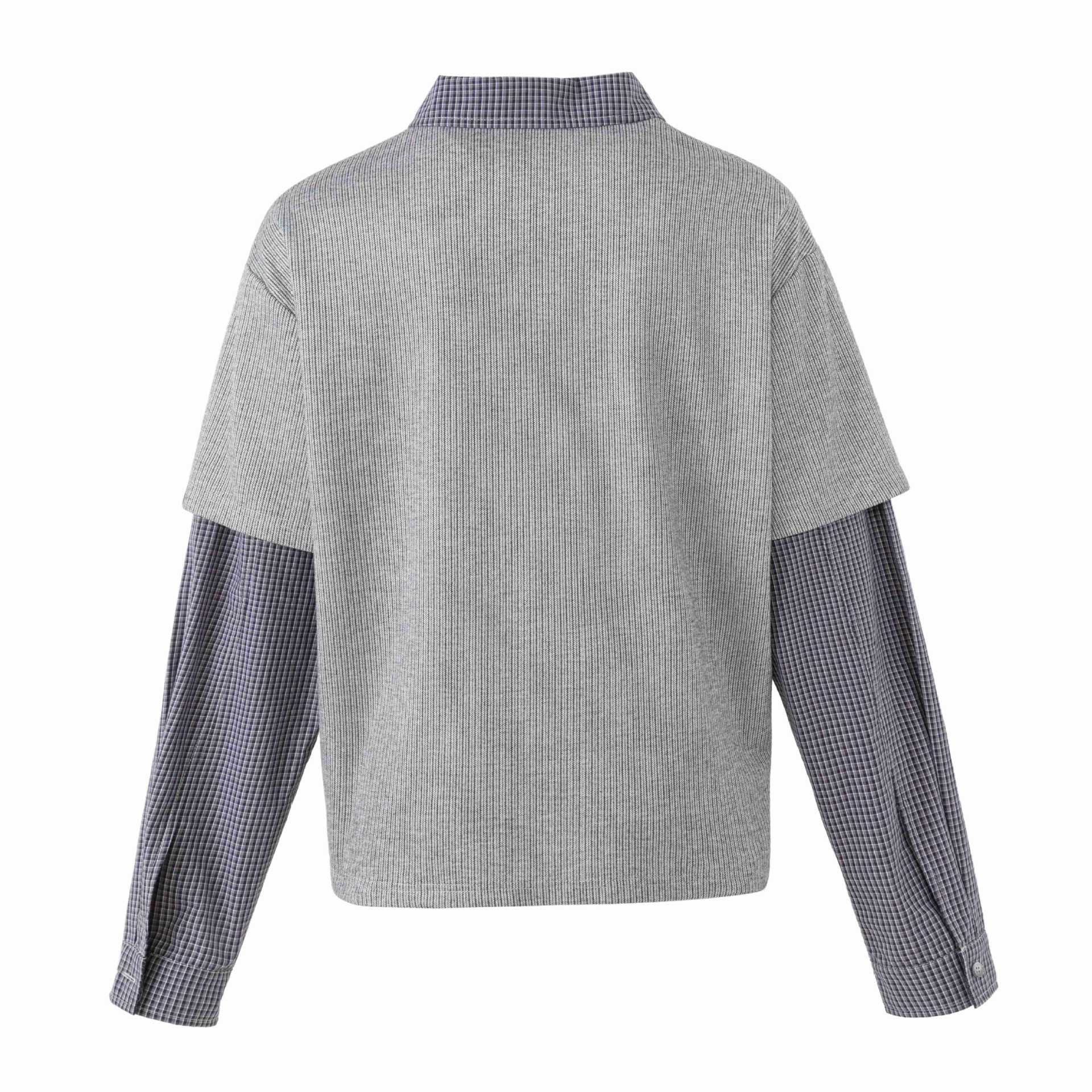 Cat Applique Letter Pseudo-Two-Piece Turn-Down Collar Pullover Hoodie Men — image 5