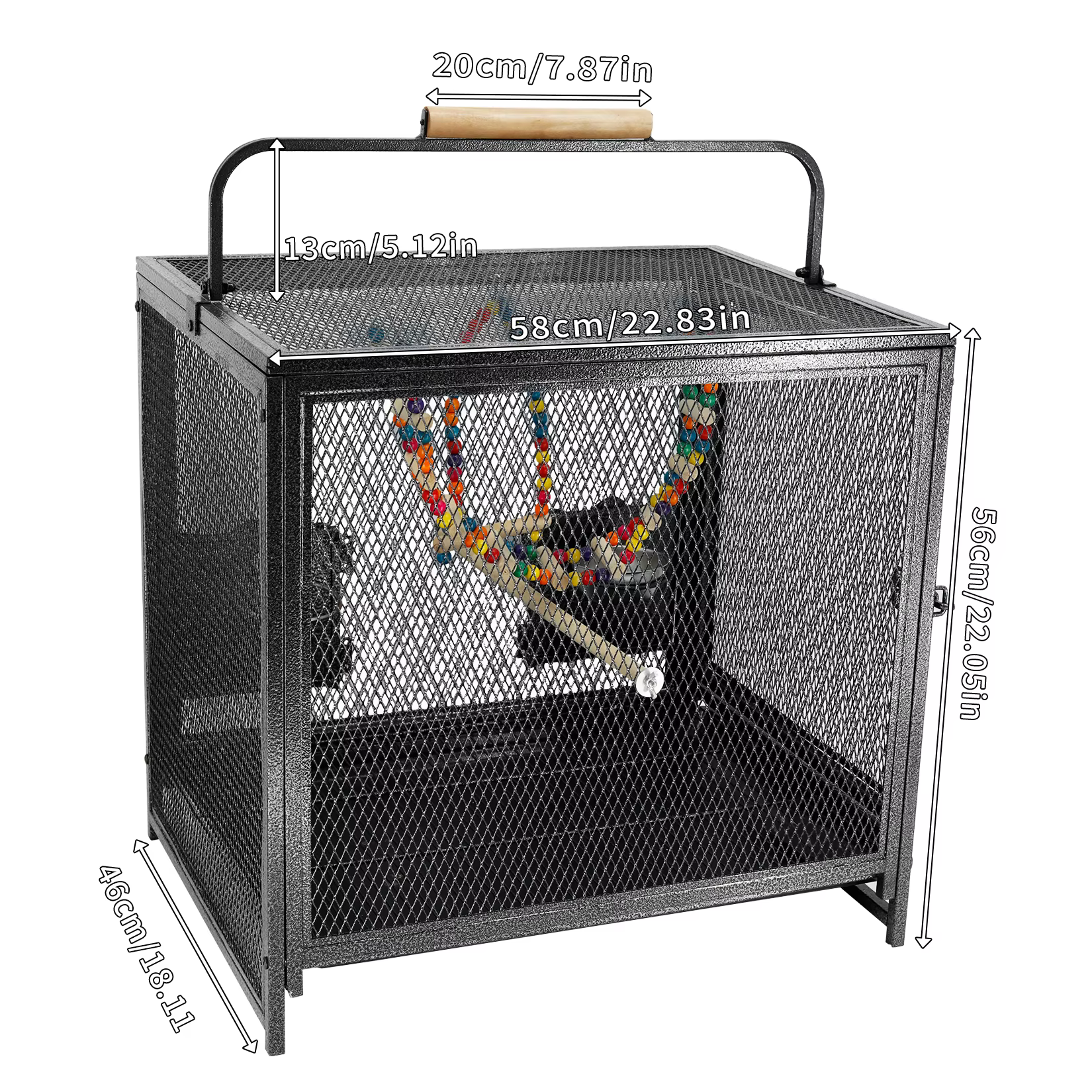 Large Metal Bird Cage for Cockatiels Parakeet Lovebirds Parrot Cage Flight Cage with Hammock Swing Toy and Perch Stand — image 4