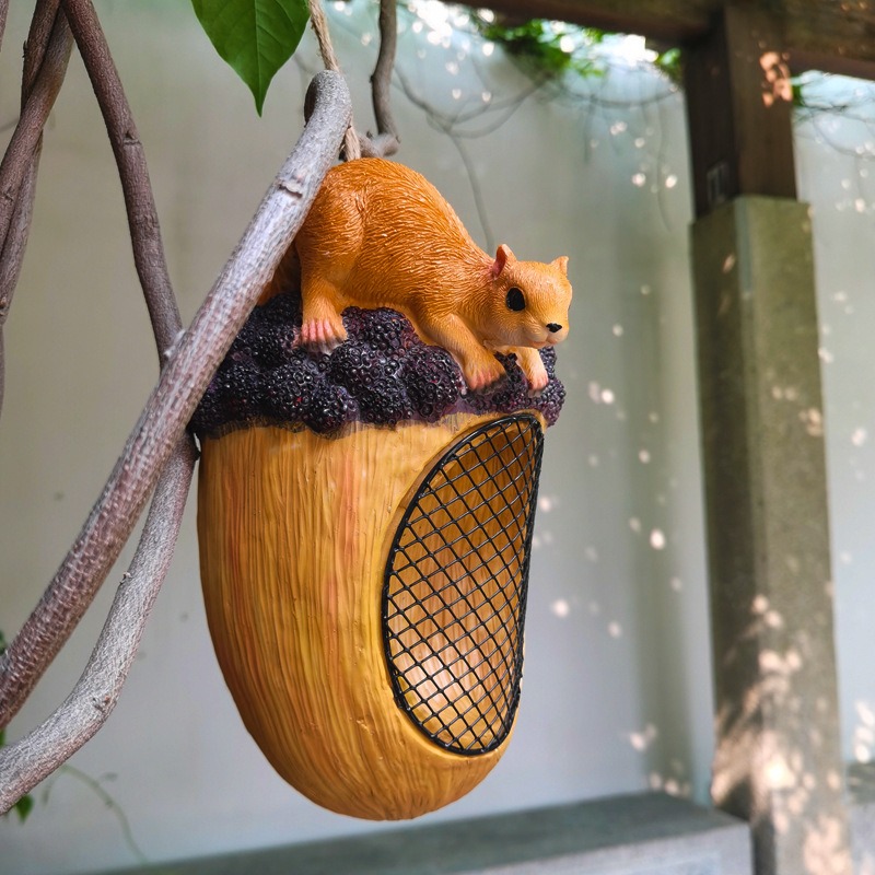 Casa para pájaros y ardillas de exterior malla metálica alimentador de aves suspensión — imagen 4