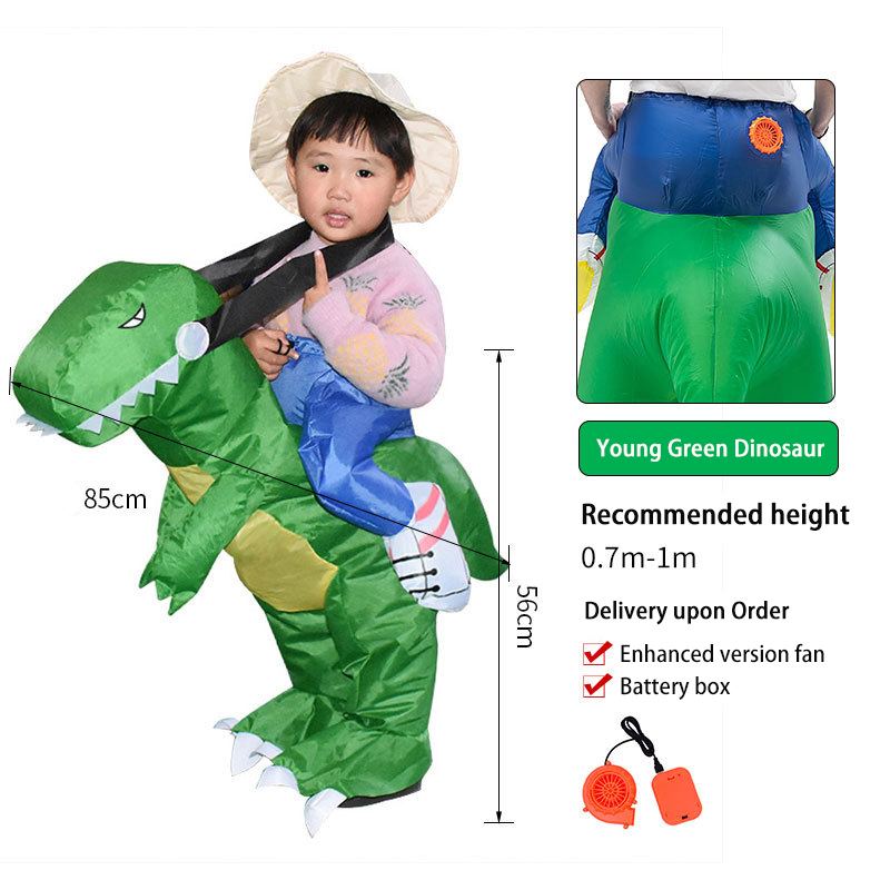 Ropa Inflable de T-Rex para Niños con Dinosauro 3D, Color Rojo, Para Adultos que Montan — imagen 6