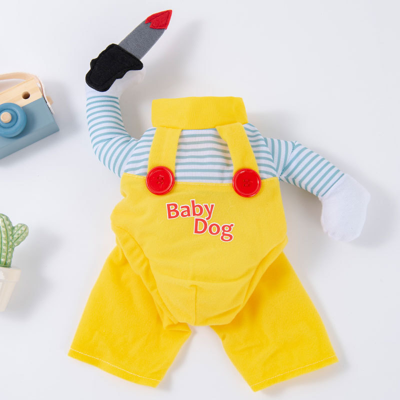 Pet clothes are funny take a knife transform into a pet dog Halloween pet — image 3