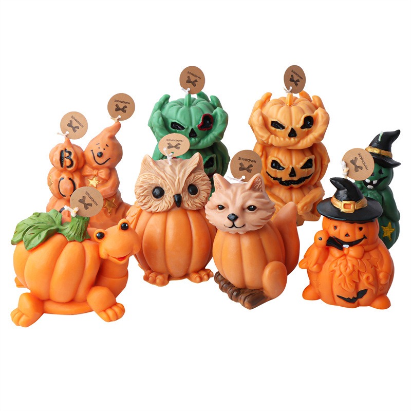 New Halloween Pumpkin Ghost Silicone Candle Mold Frog Owl Fox Pumpkin Animal Scented Plaster Resin — image 6