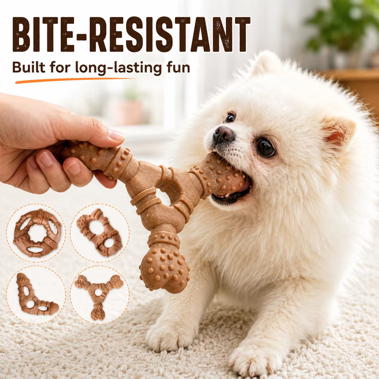 Dog Toy, Bone-Like Teething Stick, Durable, Tooth-Cleaning, Self-Entertaining and Boring, Small Dog-Shaped Pet Toy — image 2