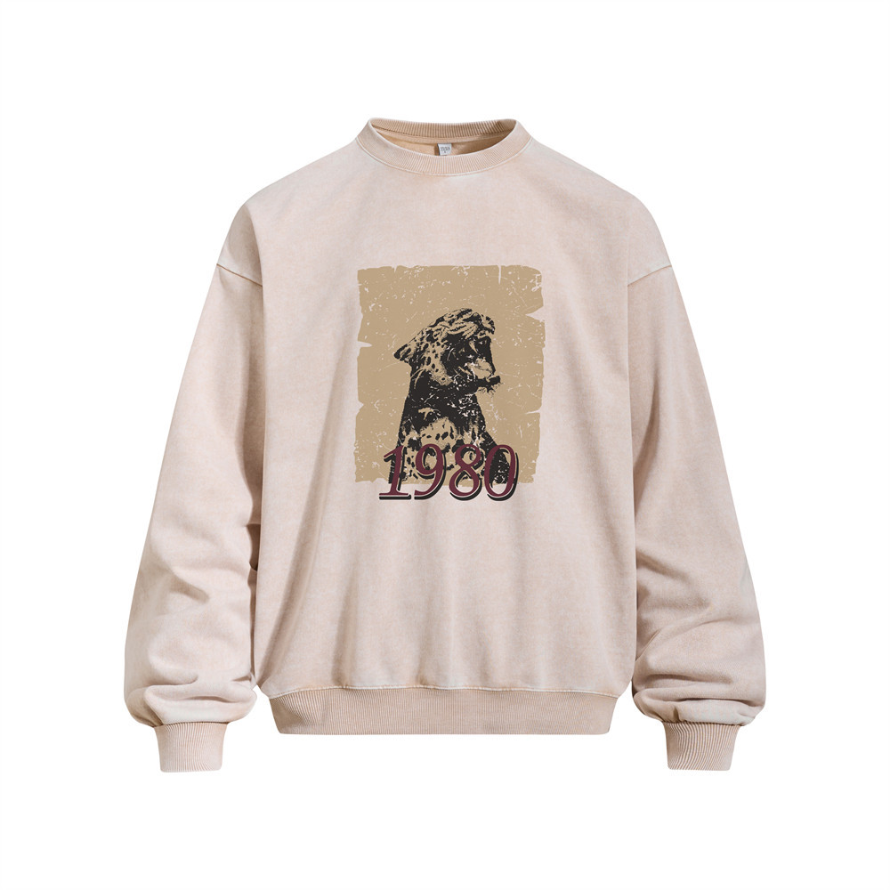 Cheetah printed fried flower used round neck hoodie — image 8