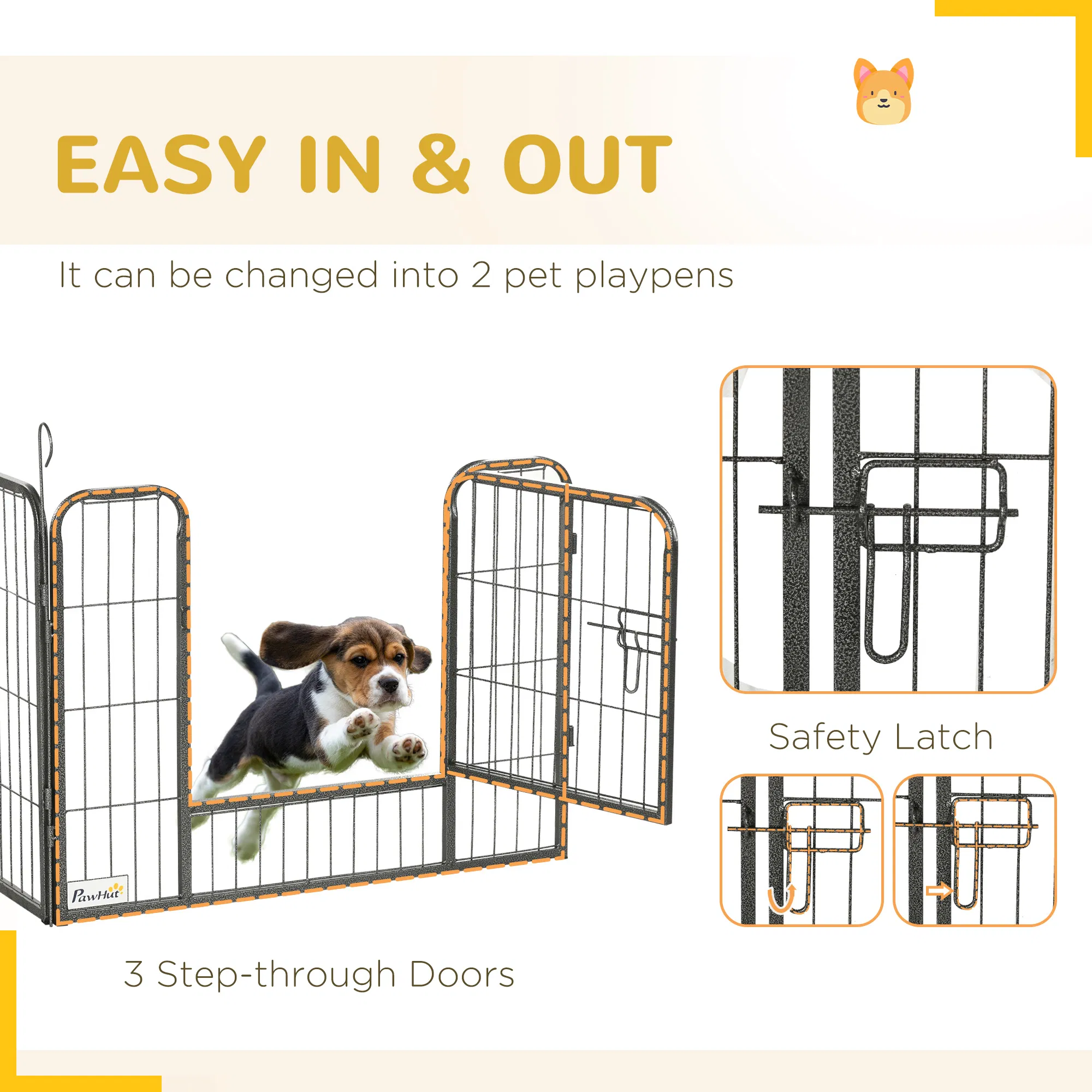 24 Panel 24" Height Heavy Duty Dog Playpen for Small Medium Dogs, Grey — image 6