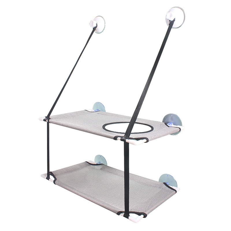 Cesta colgante para gatos tipo succión de doble capa, nido colgante, cama para gatos, ventana, balcón, hamaca para mascotas — imagen 4