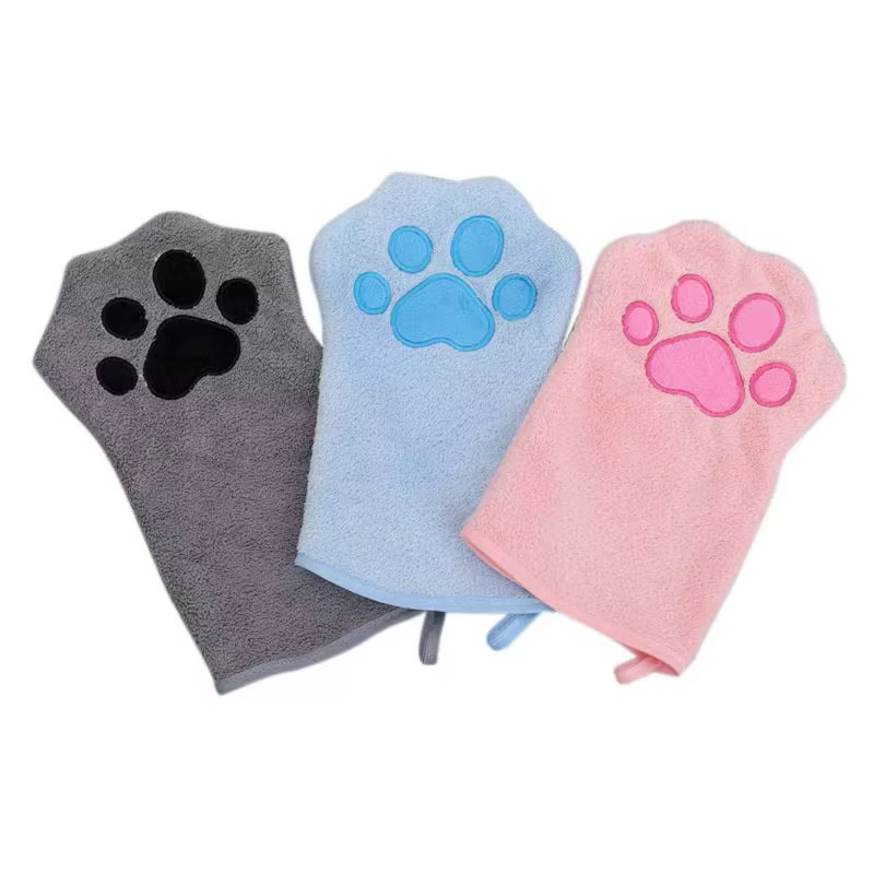 Pet Grooming Glove Quick Drying Dogs Paw Towel Microfiber Double Sided Dogs Grooming Mitt for Medium Small Dogs — image 1