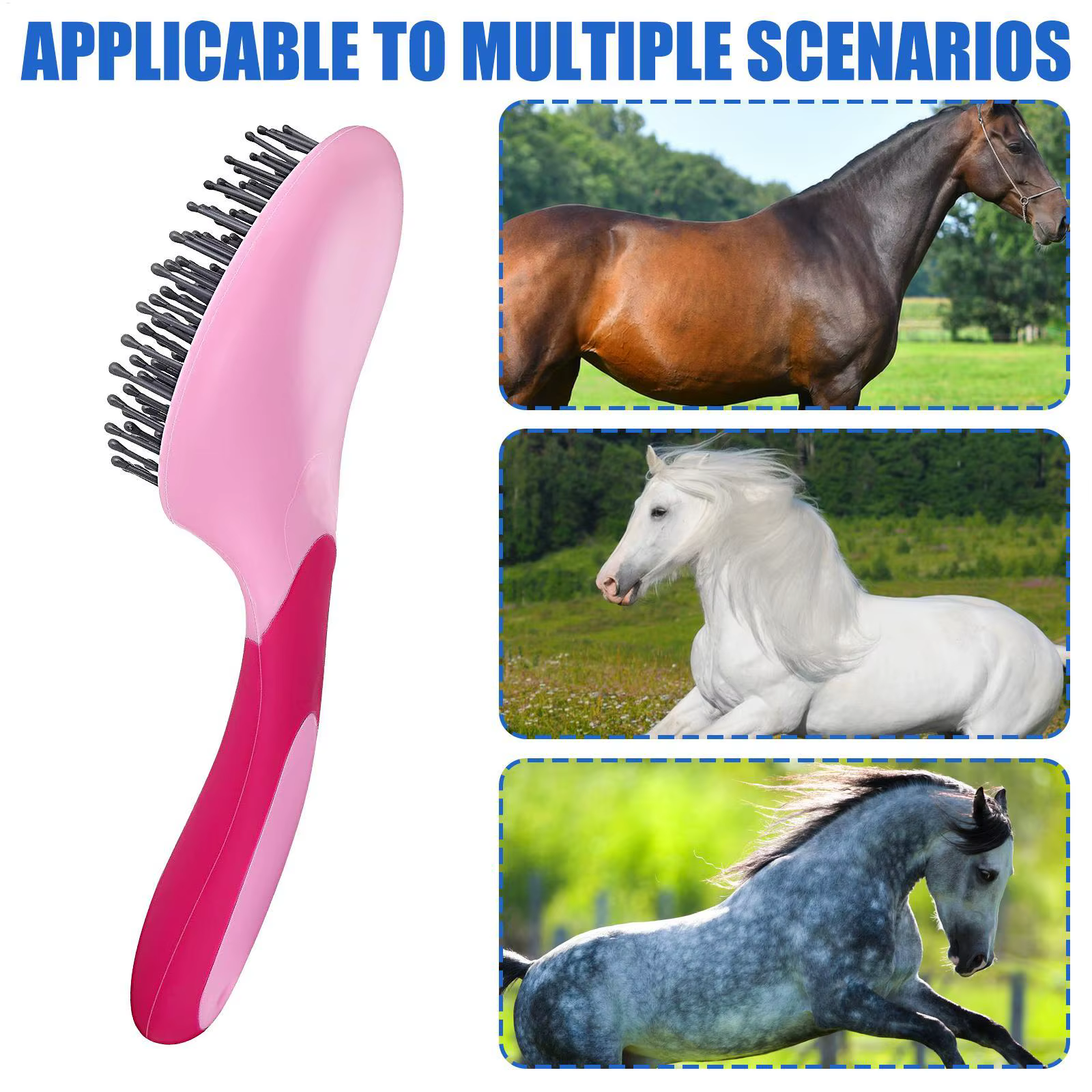 Pincel de Cauda para Caballo con Manija Antropomórfica - Rasurado y Masaje para Caballos — imagen 4