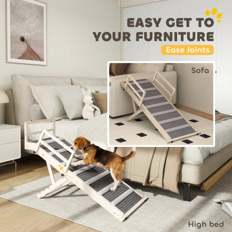 Dog Ramp, Folding Pet Ramp, 4 Adjustable Height From 15 To 19, Dog Step With Side Rails For Small To Large Pets — image 11