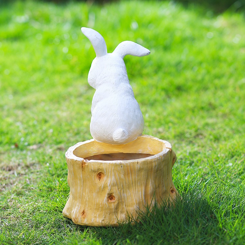 Decoración de jardín para interior con conejo de porcelana — imagen 3