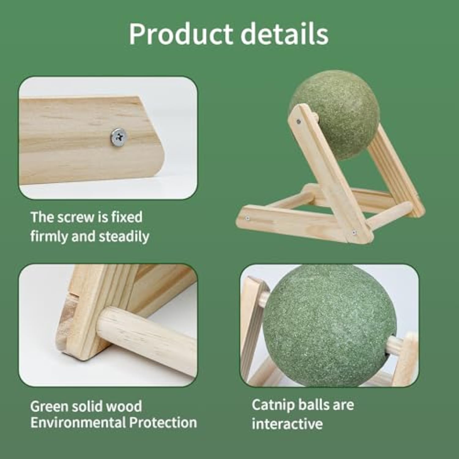 Catnip Balls Catnip Toys For Cats Cat Nip For Cats Safe Healthy Cat Nip Toys Giant Catnip Ball With Holder Cat Toys For Indoor Cats — image 3