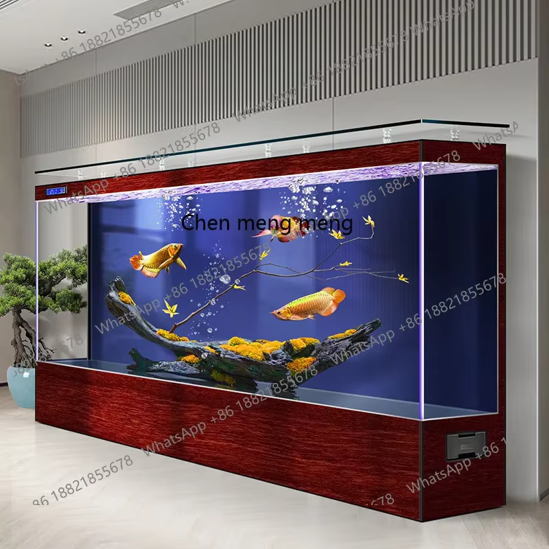 G153 Ecological fish tank, large ultra-white glass in the living room, no water change, goldfish tank against the wall aquarium — image 4
