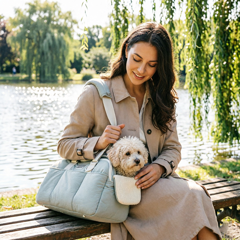 Winter Warm Cat Carrier | Large Capacity Breathable Shoulder Pet Bag for Cold Weather Travel — image 5