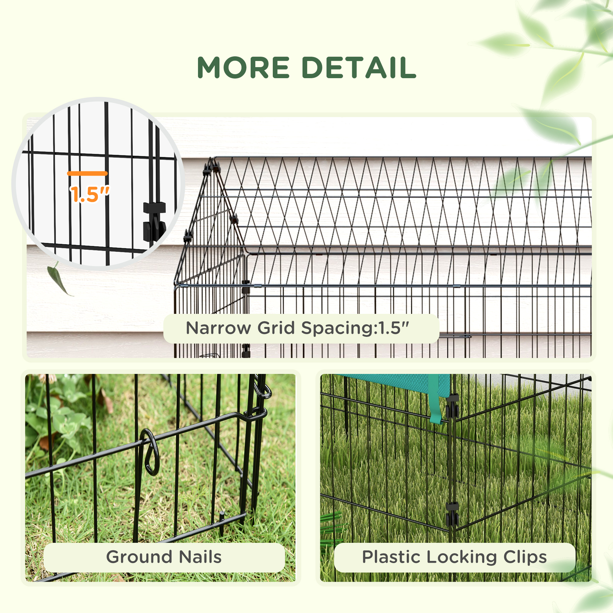 73" Small Animal Playpen with Roof for Rabbits, Chicken, Chinchillas — image 8