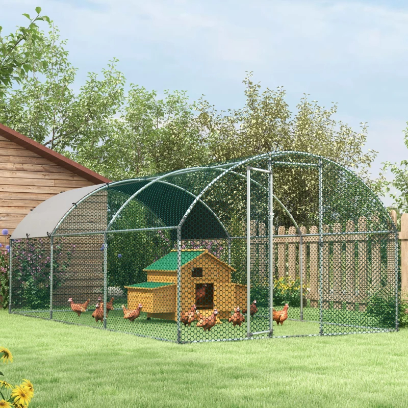 Large Chicken Coop Metal Chicken Run With Waterproof And Anti-UV Cover, Dome Shaped Walk-in Fence Cage Hen House For Outdoor And Yard Farm Use, 1Tube Diameter — imagen 4