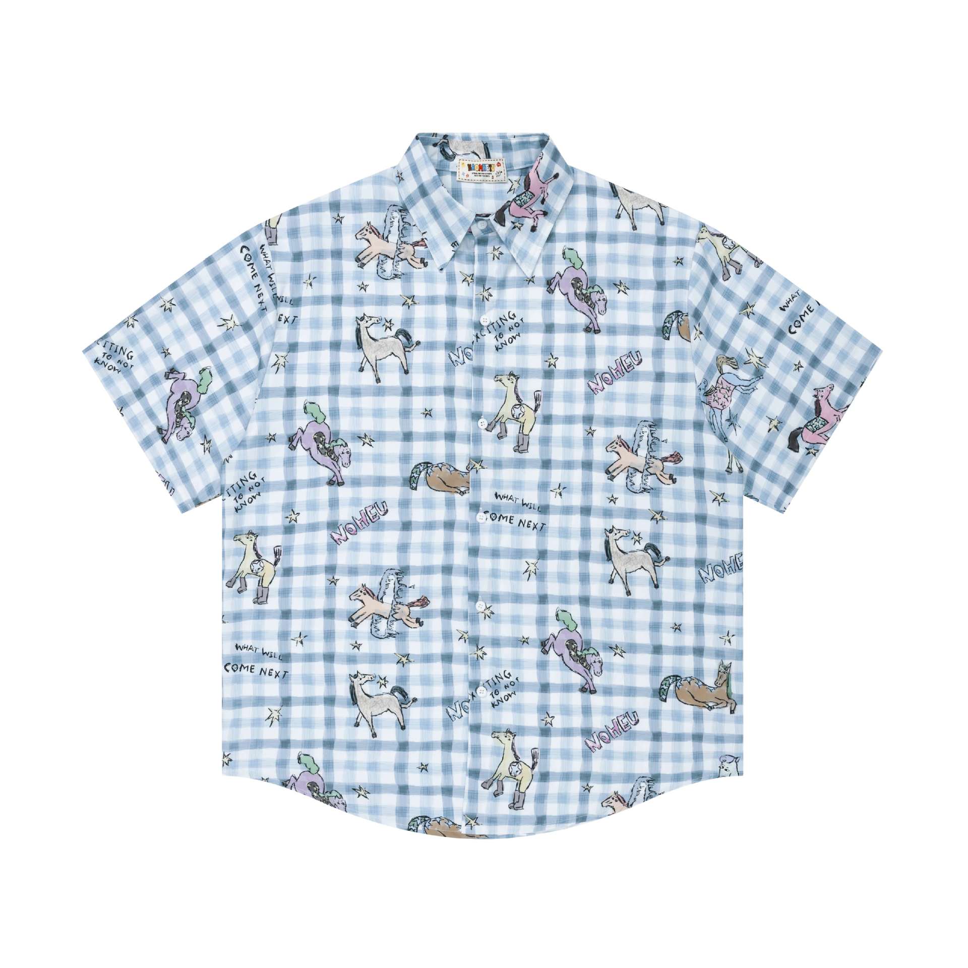 Camiseta de manga corta con estampado de pony dibujado a mano — imagen 4