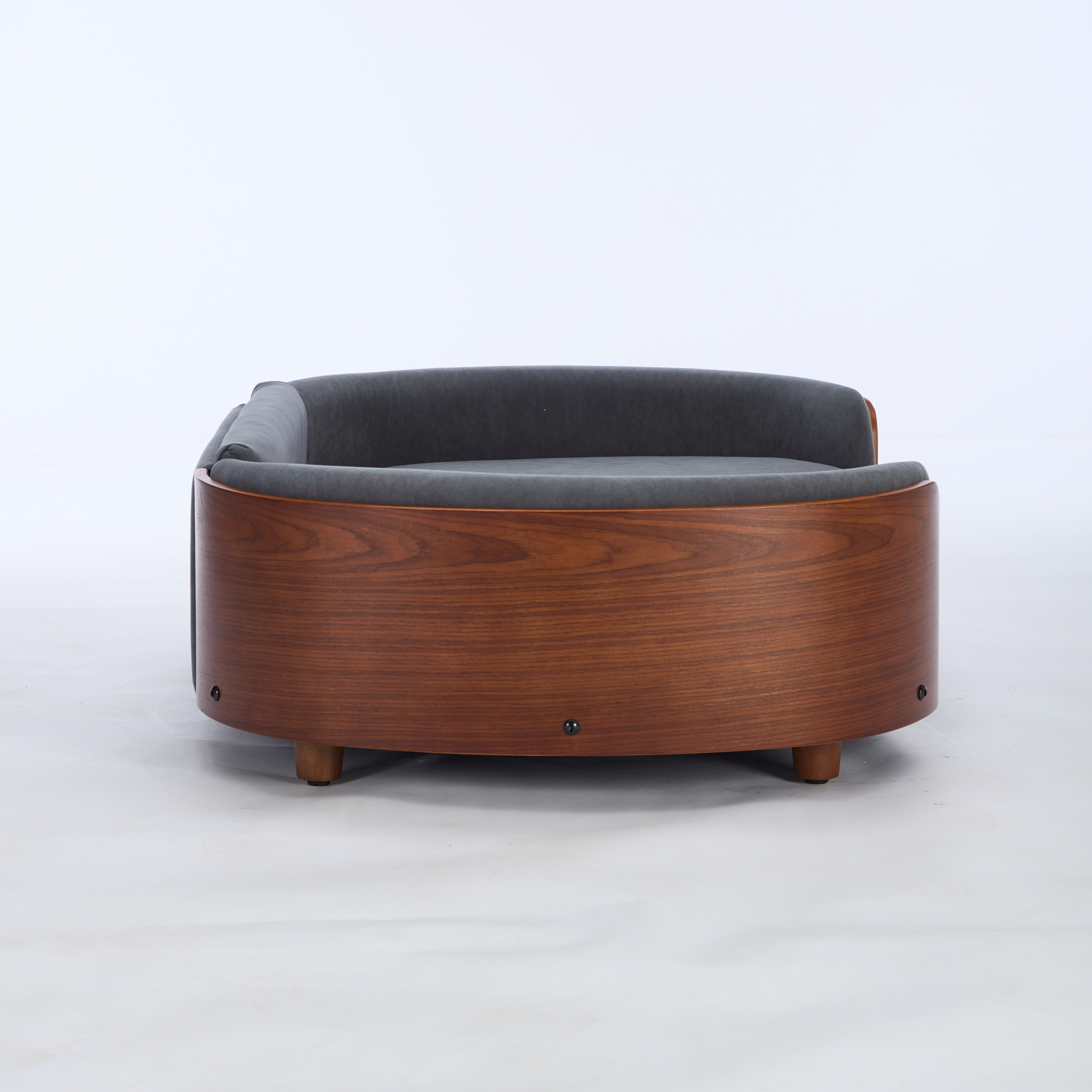 Scandinavian style Elevated Dog Bed Pet Sofa With Solid Wood legs and Walnut Bent Wood Back, Velvet, Large Size — image 21