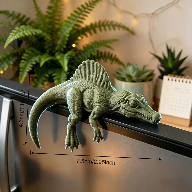 Sleeping T-Rex Monitor Topper Figurines 3D Printed Mini Lazy Dinosaur Ornaments For Desk/Monitor/Shelf Cute Jurassic Dino Decor — image 6