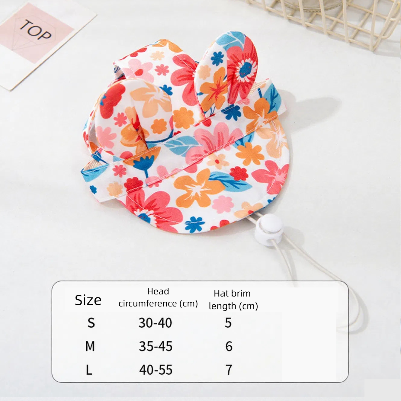 Sombrero para mascotas con orejas expuestas anti-pérdida de pelo ajustable sombrero pequeño para perros — imagen 16