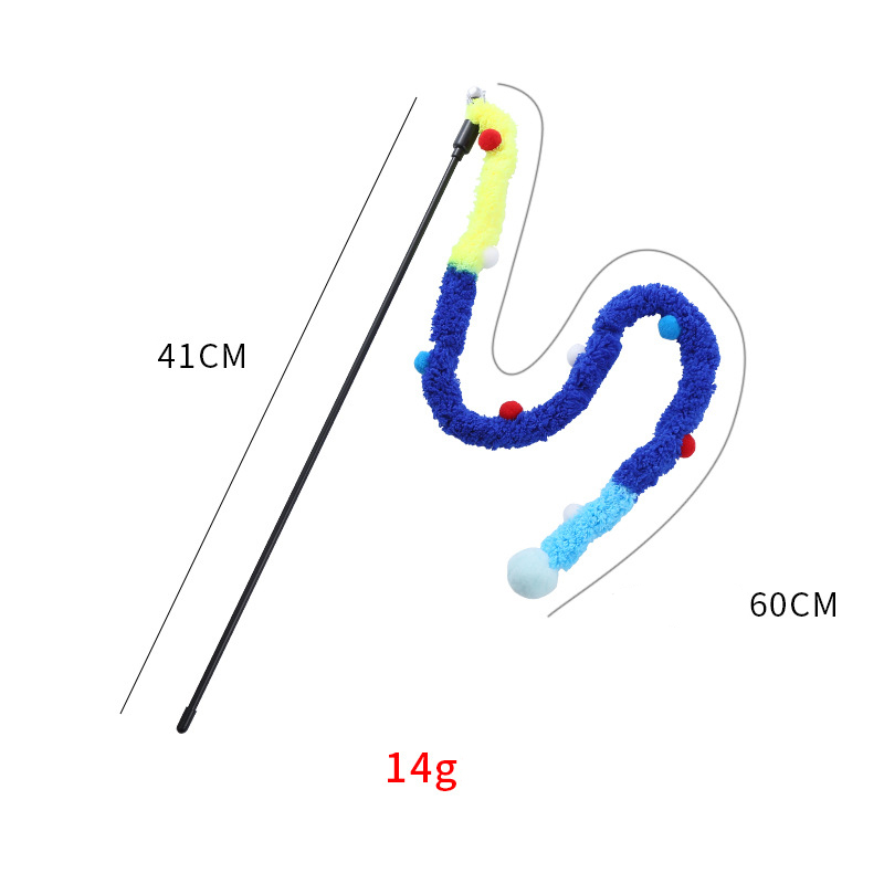 Cat Toys Plush Srtip Cat Wands Interactive Cat Toys Colorful Cat Teaser Wands Interactive Cat Toys For All Breed Sizes — image 11