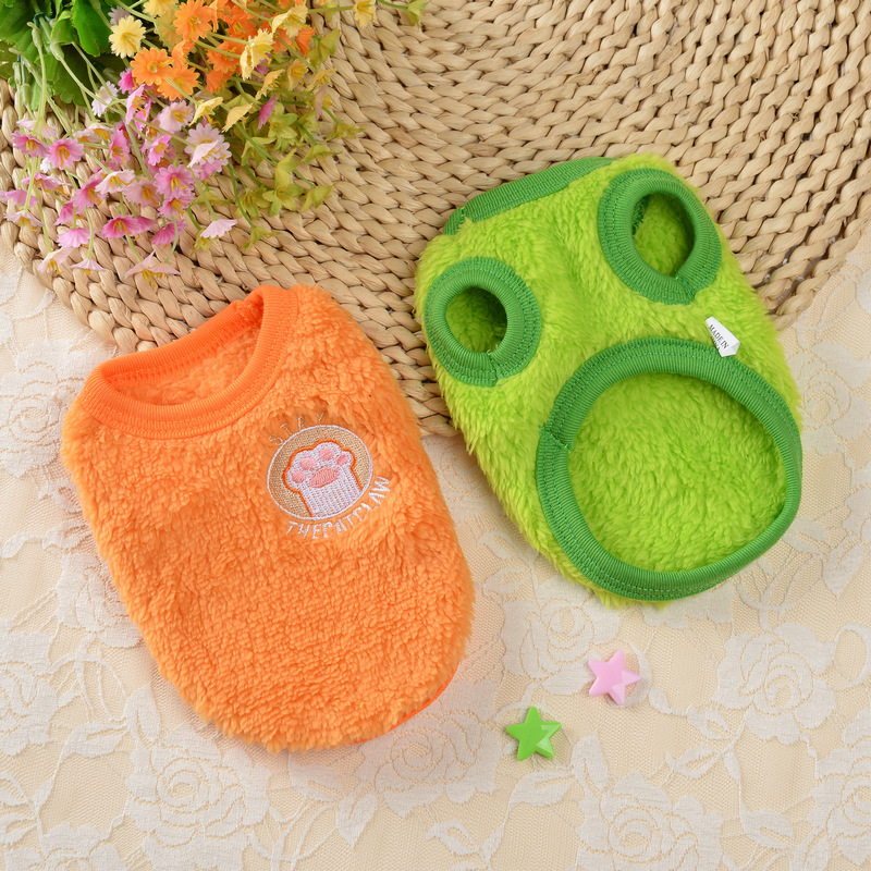 Flannel Milk Dog Clothes Small Dog Puppy Cat Dog Autumn And Winter Clothing Pet Rabbit Teacup Dog Warm Vest — image 2