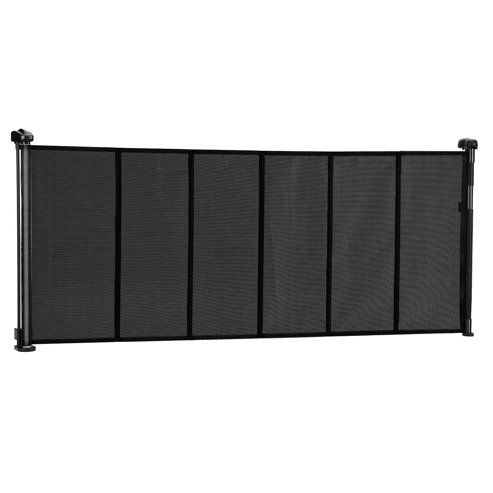 Puerta de seguridad retraible 86 cm de alto que se extiende hasta 180 cm ancho para niños o mascotas negro — imagen 6
