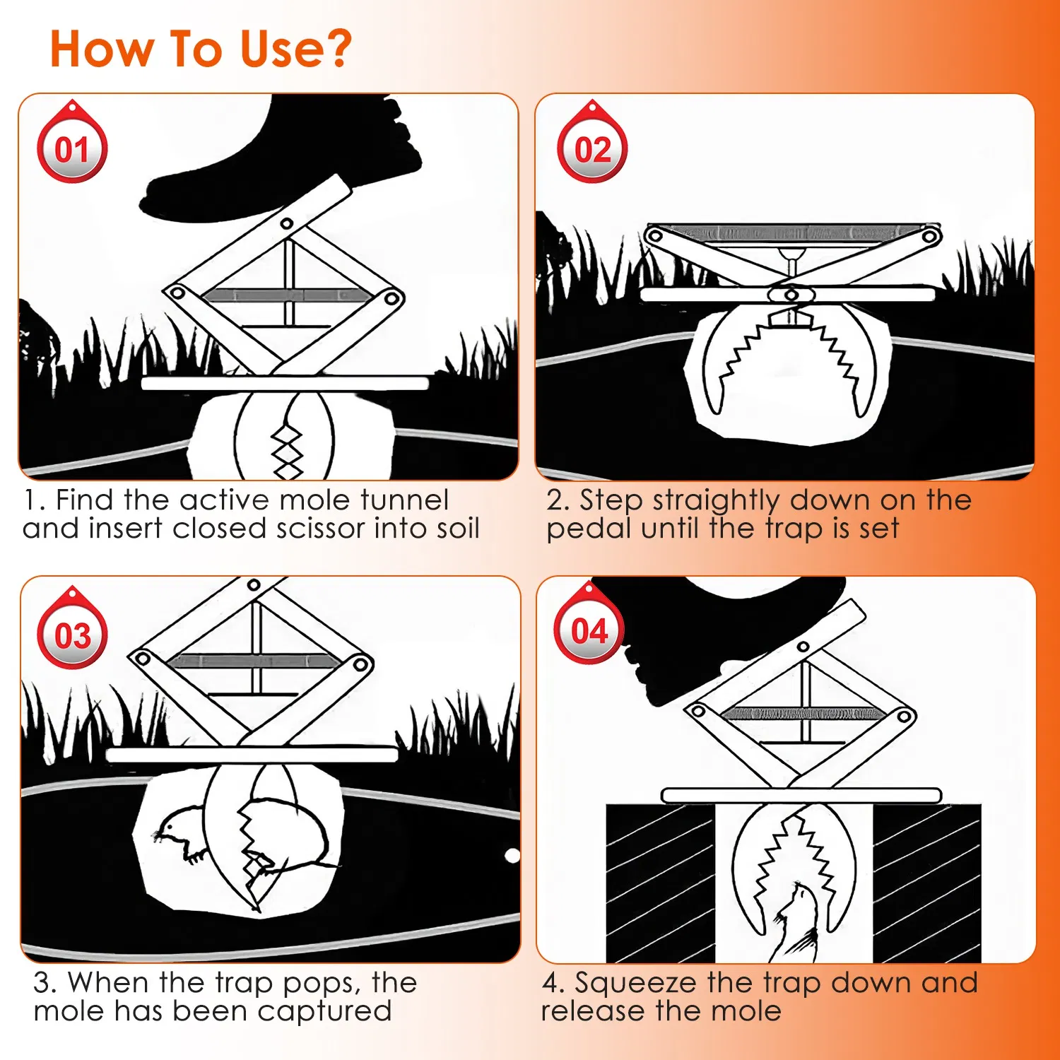 Powerful Mole Snap Trap - Thickened Waterproof Metal, Easy Foot-Step Setup, Humane Instant Kill, Safe for Lawn & Pets — image 11